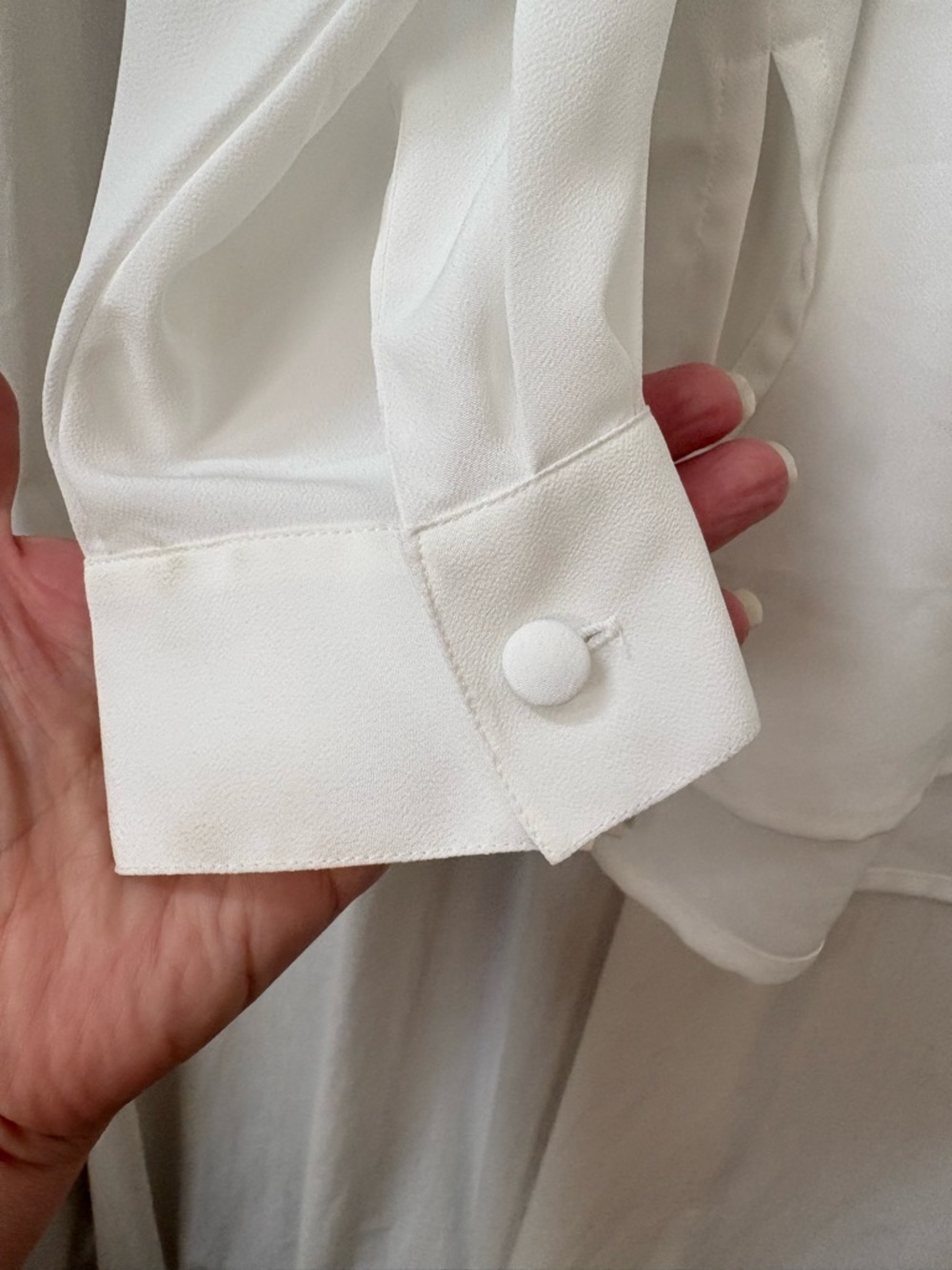 Vintage Laura Scott White Button-Down Tunic Blouse Black Embroidery 16 16W 1X - Picture 5 of 8